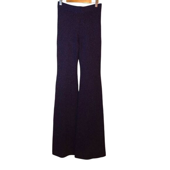 JOOSTRICOT Sparkly Metallic Thread Knit Flare Hippie/70's Pants Feminine Size S - Picture 1 of 15